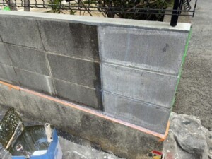 埼玉県深谷市　フェンス外構工事　施工中