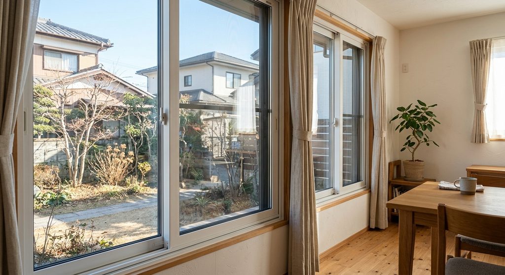 内窓を設置した日本の戸建て住宅の窓まわり